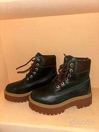 Anfibi Timberlad Platform in pelle verde Tg 36
