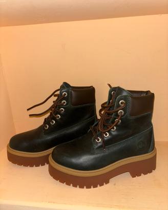 Anfibi Timberlad Platform in pelle verde Tg 36