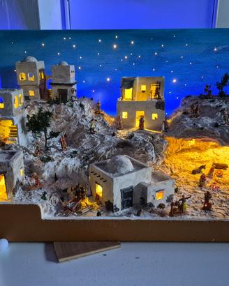 presepe artigianale completo 87x49x38 cm