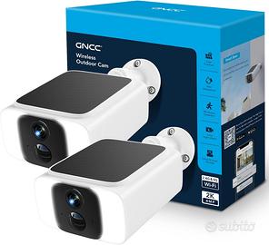 Kit 2 Telecamere WiFi 2K con Pannello Solare NUOVO