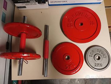 Panca con bilancere e manubri