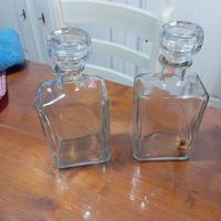 Coppia bottiglie in vetro ottime per liquore 