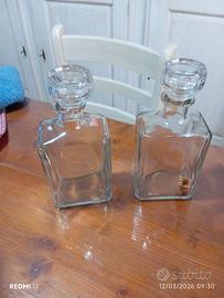 Coppia bottiglie in vetro ottime per liquore 