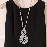 collana lurex argento e perle nere 