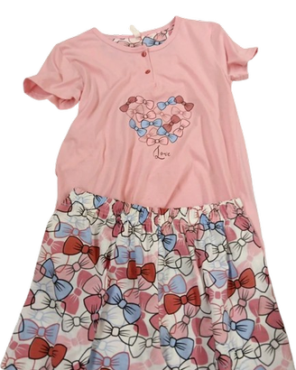 Pigiama donna cotone pantalone corto manica corta