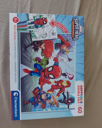 Puzzle Marvel Clementoni Double Face 60 pz 5+ anni