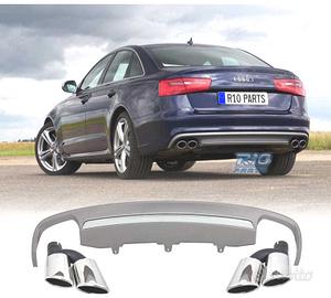 DIFFUSORE AUDI A6 4G 10- LOOK S6 + TERMINALI DI SC