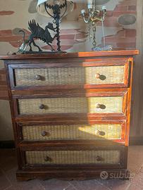 Cassettone e comodini in legno