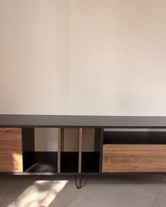 Mobile sala / TV moderno – nero e legno