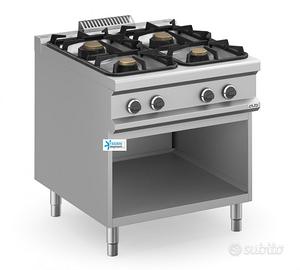 Cucina a gas 4 fuochi Silko aperta NECG74G