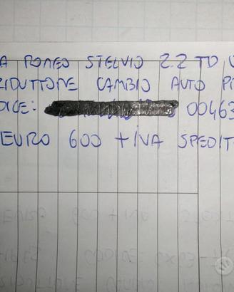Riduttore cambio alfa stelvio cod n 00463374830