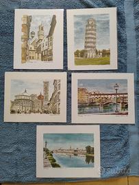 Acquerelli  Bellini artista Firenze Pisa Toscana