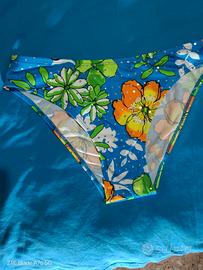 Slip bikini fantasia floreale con punti luce tg.L