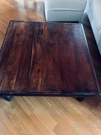 Tavolino  teak massello 100x100x41