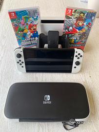 Nintendo Switch OLED + Mario Wonder+Mario Odissey