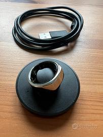 Oura ring gen 3 heritage silver titanium, size 8