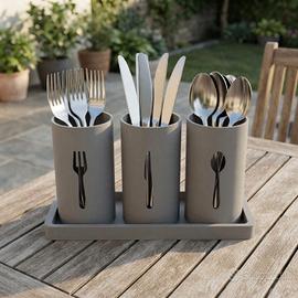 Set Portaposate Design Moderno Grigio