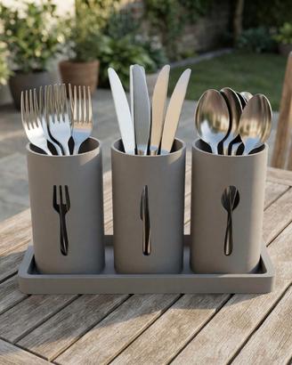 Set Portaposate Design Moderno Grigio
