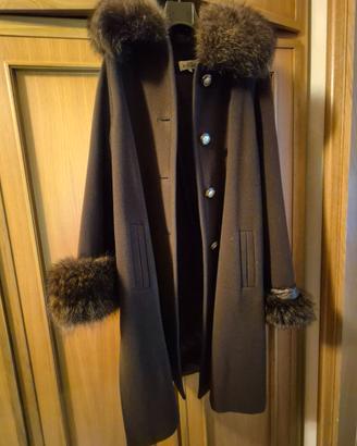 Cappotto lana e pelliccia di marmotta Alba Fornari