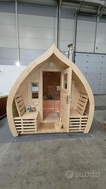 Sauna da esterno in giardino