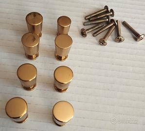 Set Vintage 8 Pomelli in Ottone Pieno + Viti -