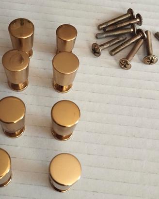Set Vintage 8 Pomelli in Ottone Pieno + Viti -