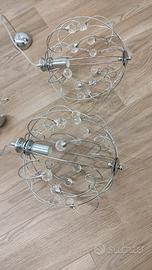 Coppia Lampadari sfere di vetro