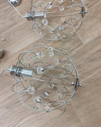 Coppia Lampadari sfere di vetro