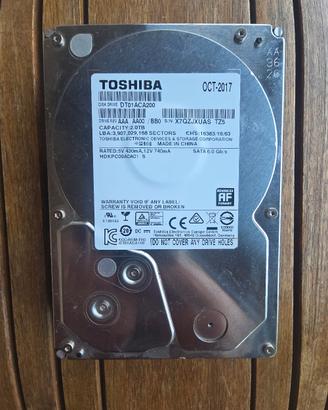 HD TOSHIBA DT01ACA200 2TB 7200 RPM 64MB Cache SATA