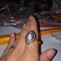 Anello diamanti grezzi e argento 925