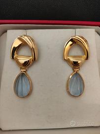 Orecchini in oro giallo ed acquamarine