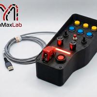 Button Box Sim Racing con LED Flag SimHub + Staffa