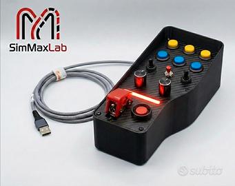 Button Box Sim Racing con LED Flag SimHub + Staffa