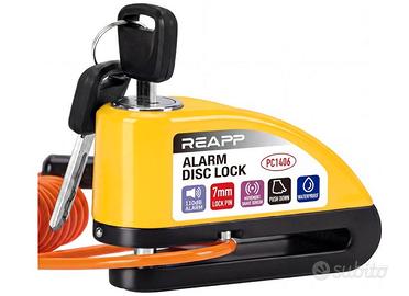Bloccadisco Moto con Allarme 110 dB, Antifurto Mot