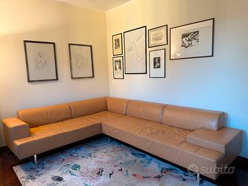 Divano angolare in Pelle Frau Quadra Studio Cerri