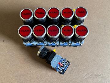 DIECI pulsanti diam. 22 color rosso STOP