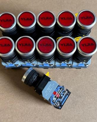 DIECI pulsanti diam. 22 color rosso STOP