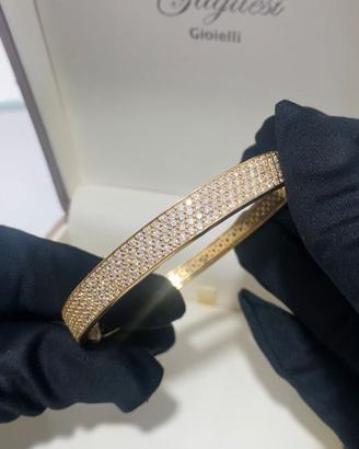 BRACCIALE A MANETTA ORO GIALLO E DIAMANTI