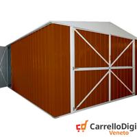 Box acciaio garage lamiera 360x600 legno scuro