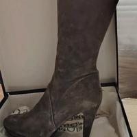 Stivali donna camoscio grigi 40