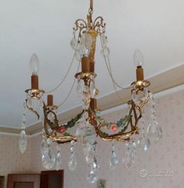 Lampadario decò dipinto a mano  anni 40