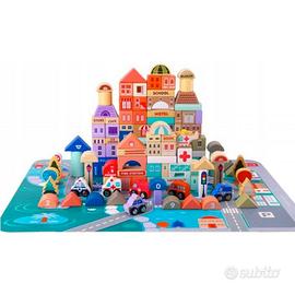 Blocchi di legno città creatività gioco educativi