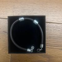 Bracciale in pelle unoargento