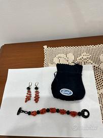 Bracciale corallo rosso e onice