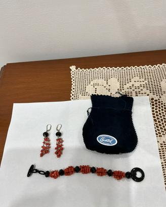 Bracciale corallo rosso e onice