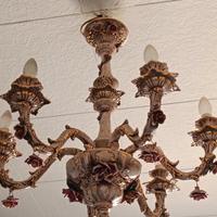 Lampadario in porcellana di Capodimonte 