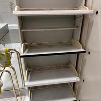 Scarpiera a ribalta bianco a specchio