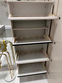 Scarpiera a ribalta bianco a specchio