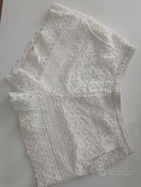 Eleganti pantaloncini donna pizzo bianco 