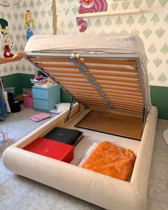 letto piazza e mezza con cassettone misure 145x22
